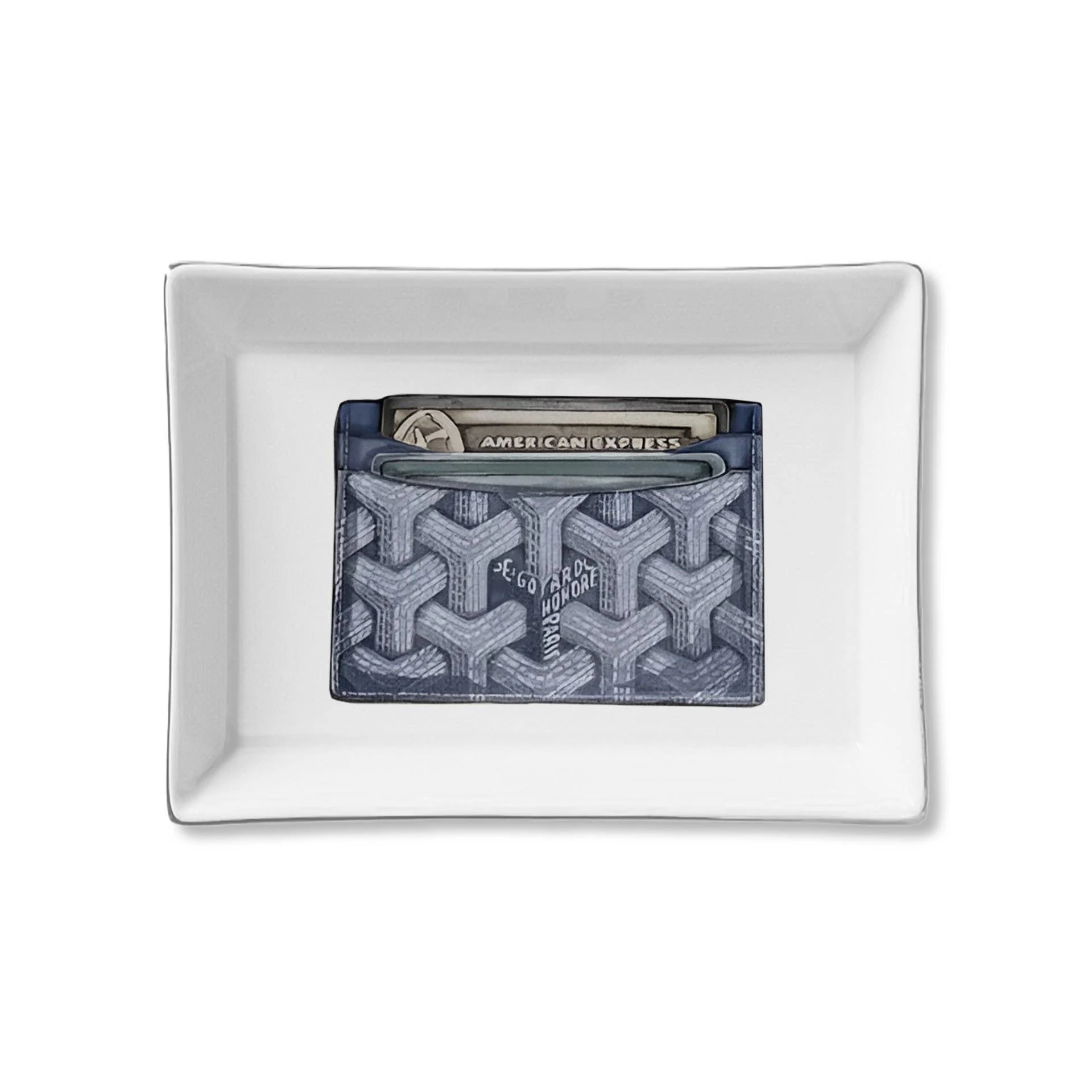Designer Wallet Illustration Ceramic Tray