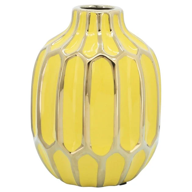 Ceramic Vase - Yellow/Gold