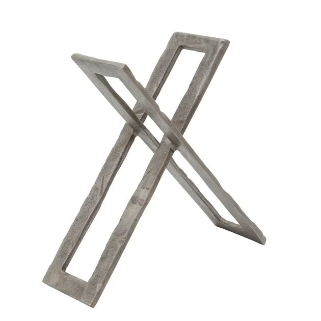 12" Metal Abstract Sculpture - Gunmetal