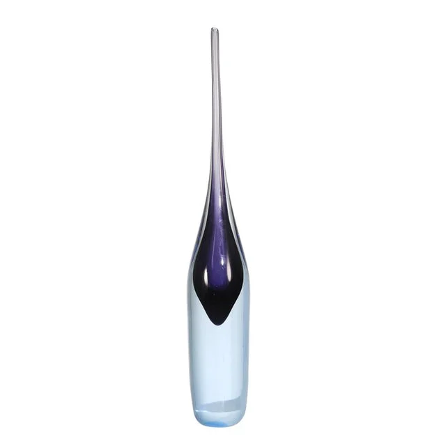 24" Long Neck Glass Vase - Blue