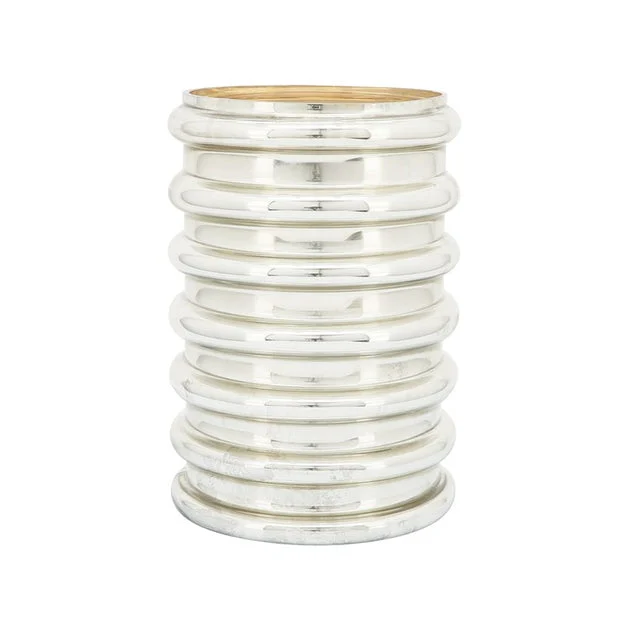 9" Scalloped Glass Vase - Champagne