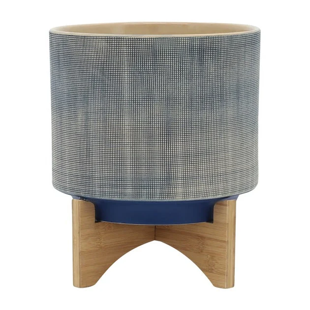 12" Mesh Planter with Stand - Blue