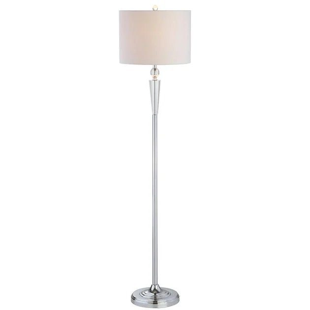 Reese Crystal Floor Lamp - Chrome