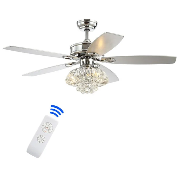 Kate 48" Five-Blade Three-Light Ceiling Fan - Chrome