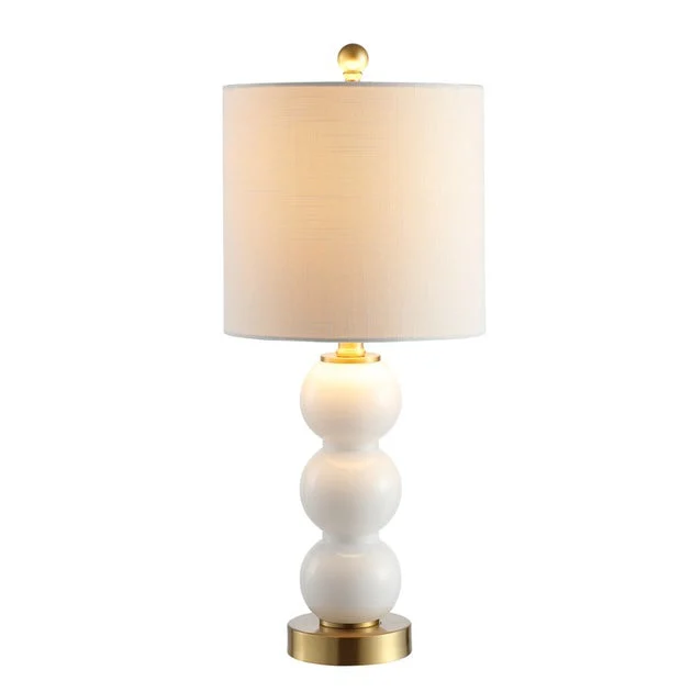 February Table Lamp - White and Brass Gold