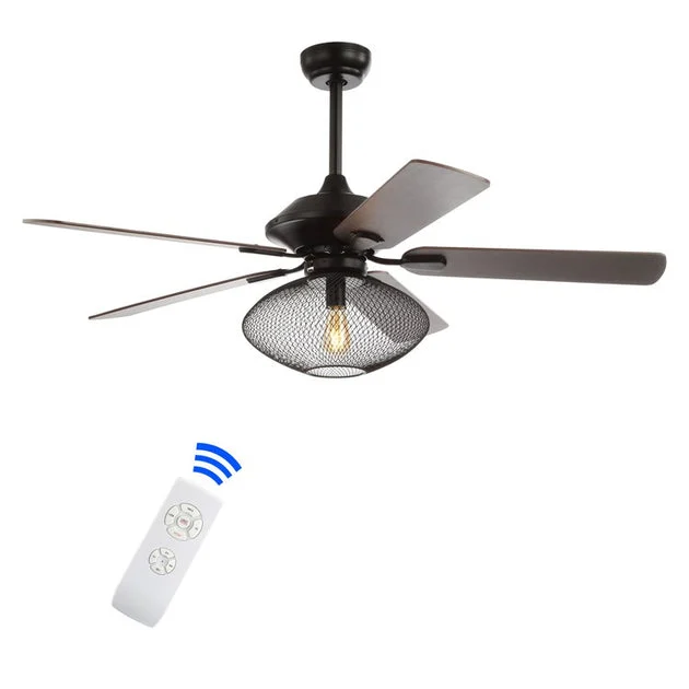 Clift 52" Five-Blade Single-Light Ceiling Fan - Black