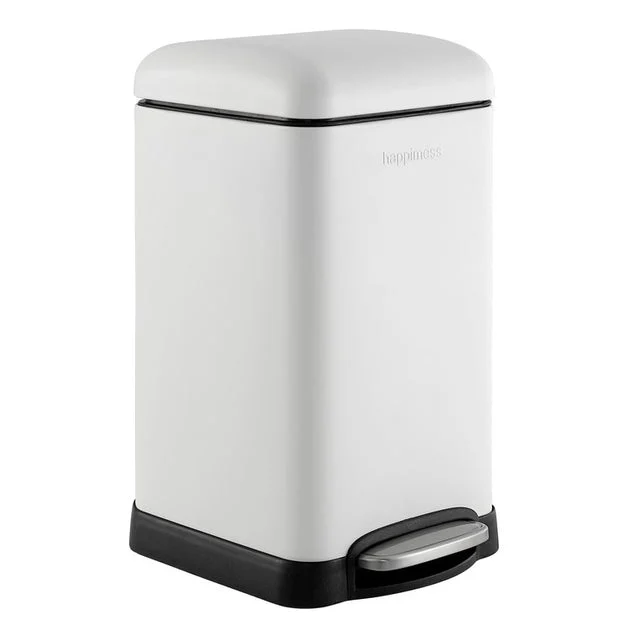 Betty Retro Mini 3.2-Gallon Step-Open Trash Can - White