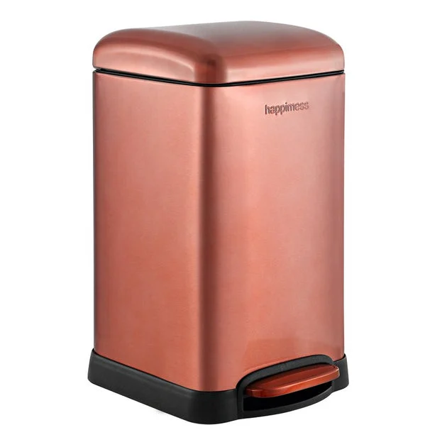 Betty Retro Mini 3.2-Gallon Step-Open Trash Can - Rose Gold
