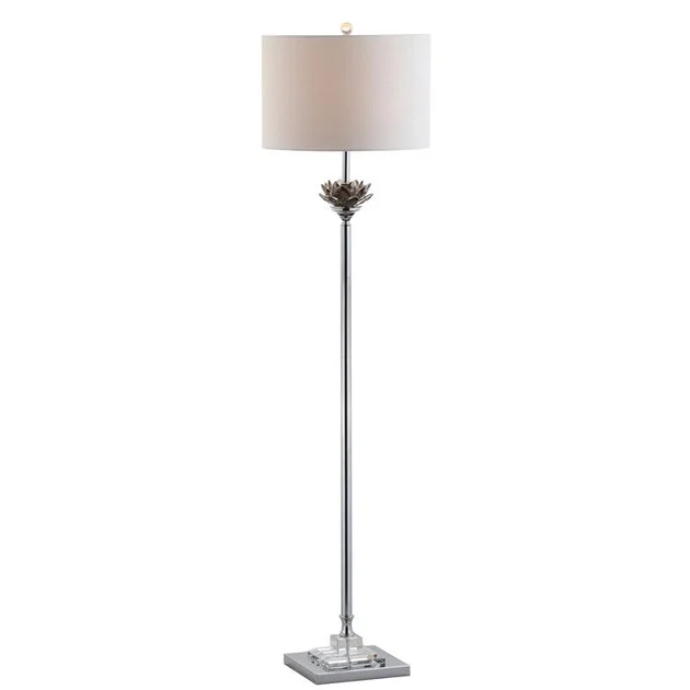 Amelia Floor Lamp - Smoke Gray and Chrome