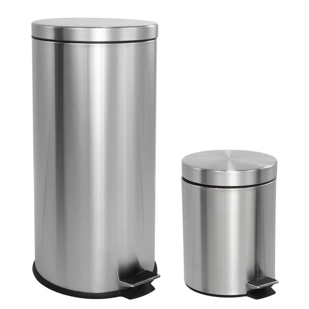 Oscar 8-Gallon Step-Open Trash Can - Stainless Steel