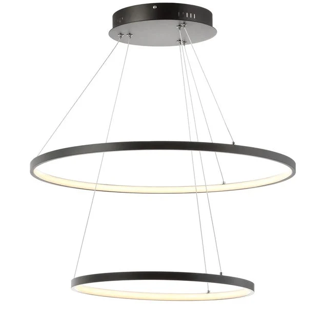 Brice Two-Tier LED Chandelier - Matte Black