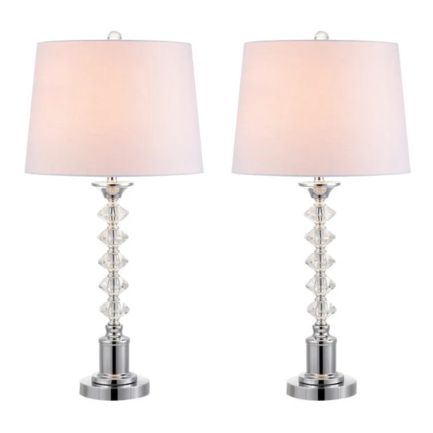 Kinsley Table Lamps Set of 2 - Clear and Chrome