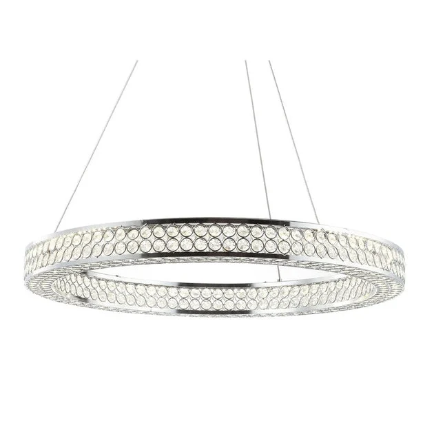 Benton LED Chandelier - Clear and Chrome