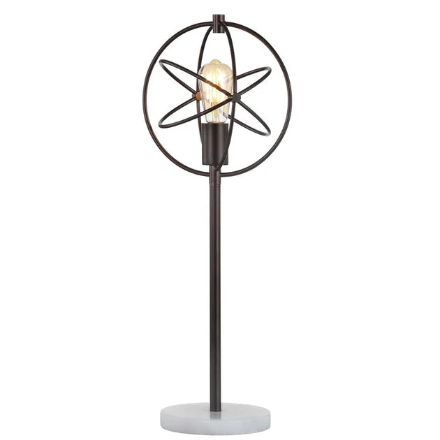 Atomic Table Lamp - Oil Rubbed Bronze and White