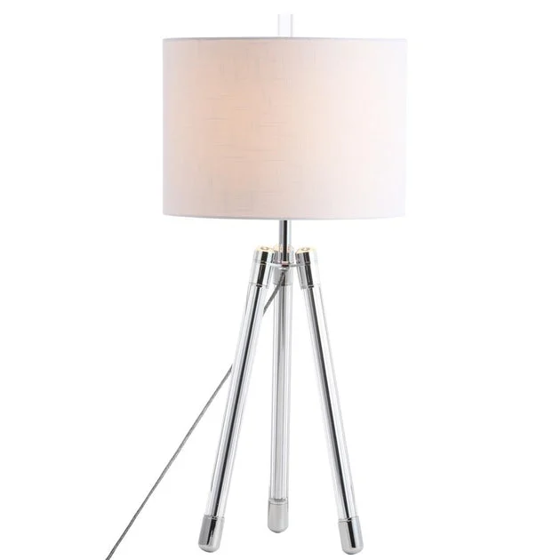 Wyman Surveyor's Tripod Table Lamp - Chrome and Clear