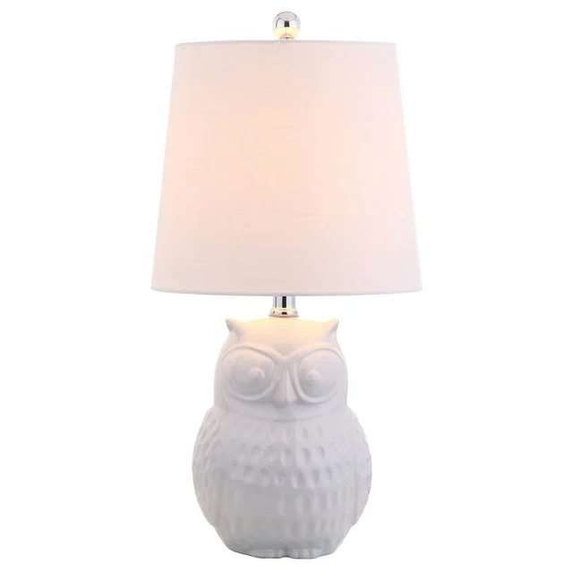 Hoot Mini Ceramic Table Lamp - White