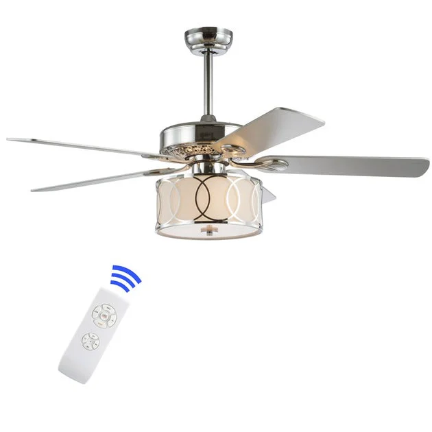 Circe 52" Five-Blade Three-Light Ceiling Fan - Chrome