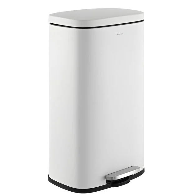 Curtis 8-Gallon Step-Open Trash Can - White