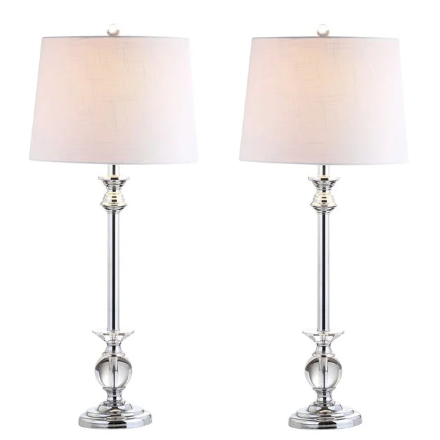 Elizabeth Table Lamps Set of 2 - Clear and Chrome