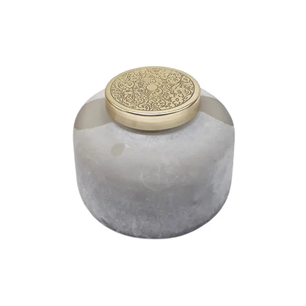 4.5" Frosted Glass Jar Candle Holder with 22 oz Candle - Gray