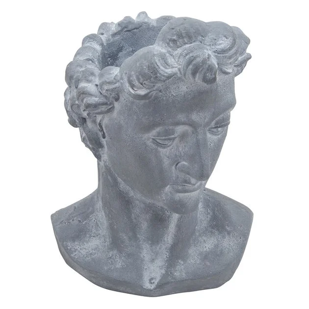 21" Polyresin Apollo Bust - Gray