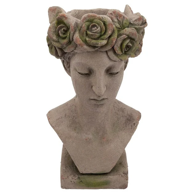 22" Polyresin Glaring Lady - Gray