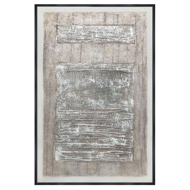 40" x 60" Abstract Handpainted Canvas Wall Art - Beige