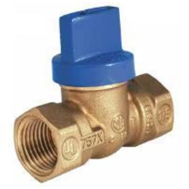 Ball Valve T-3001 Blue Top Gas Massachusetts Code 1-1/4 Inch Female Forged Brass 1 Piece