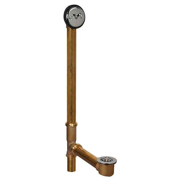 Waste and Overflow Assembly Extra Long Chrome Plated 1-1/2 Inch 17 Gauge Brass
