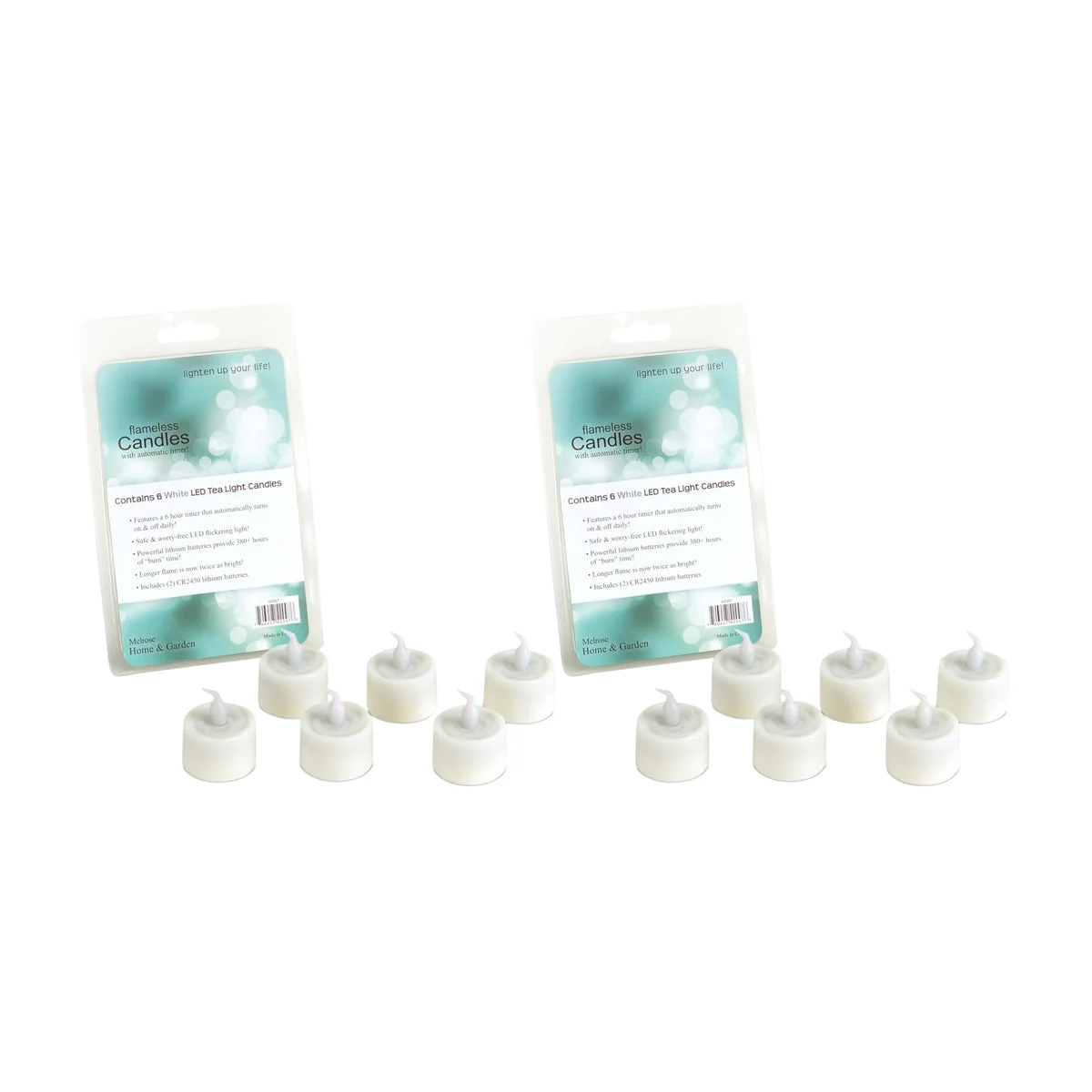 LED Flickering Tea Light – 1" Height – 12 Pack Battery Operated – By Melrose