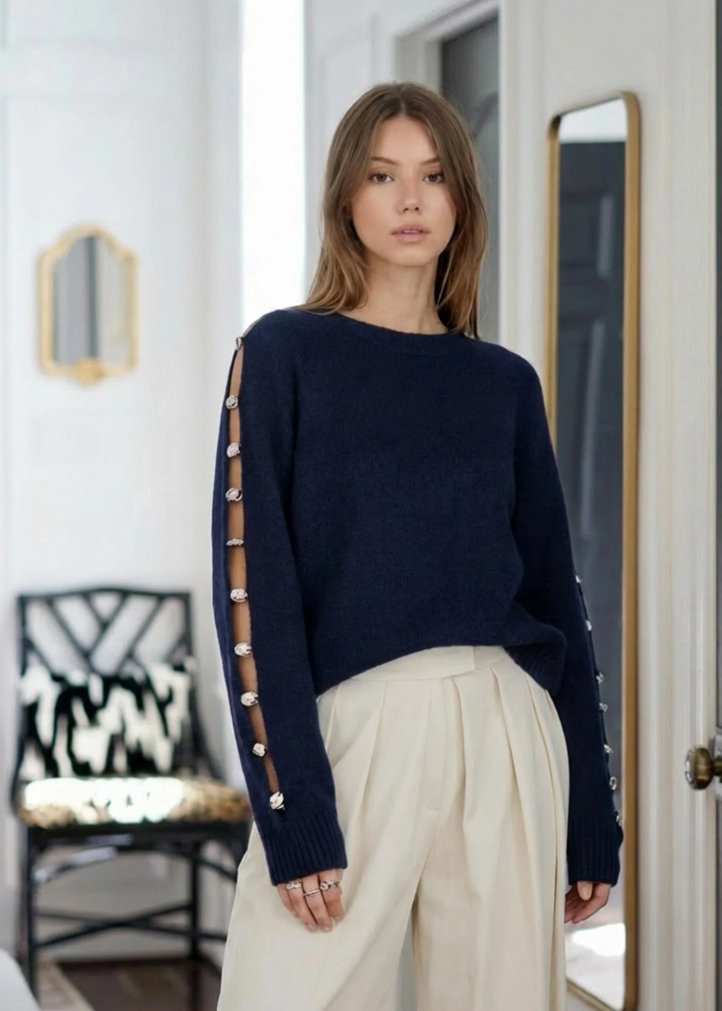 Kendal METALLIC ACCENT SWEATER