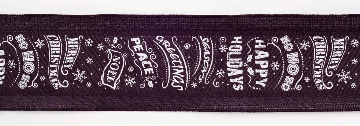 Christmas Ribbon (Set of 3) 4" Width – 10 Yards Black and White Sentiments By Melrose