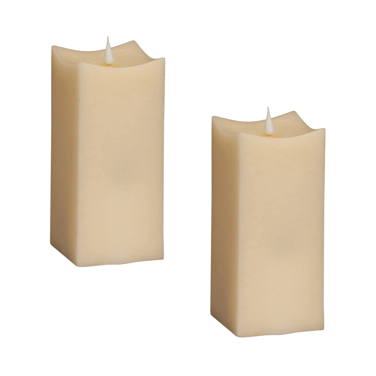 Flameless LED Candle Set Moving Flame – 8" Neutral Beige by Melrose