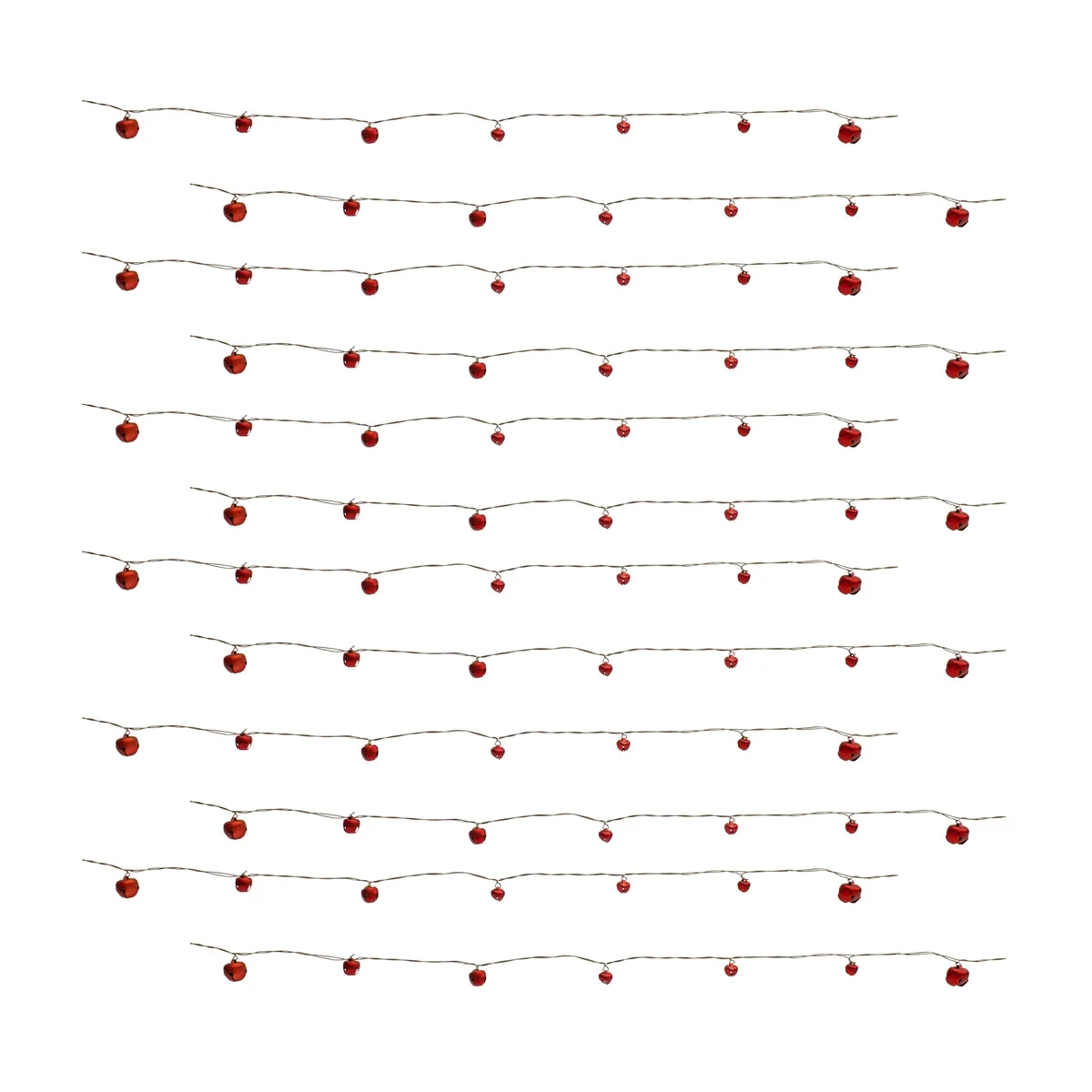 Melrose Red Sleigh Bell Twine Strand (Set of 12)
