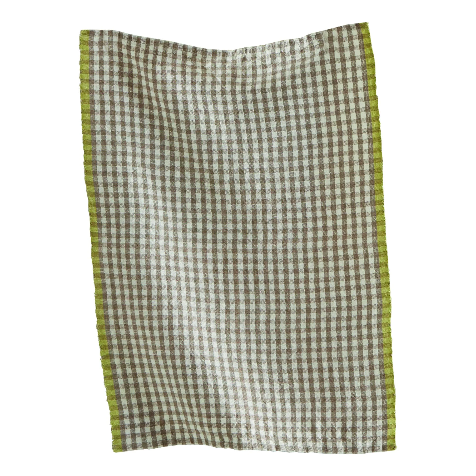 Linen and Cotton Check Dish Towel // Grey