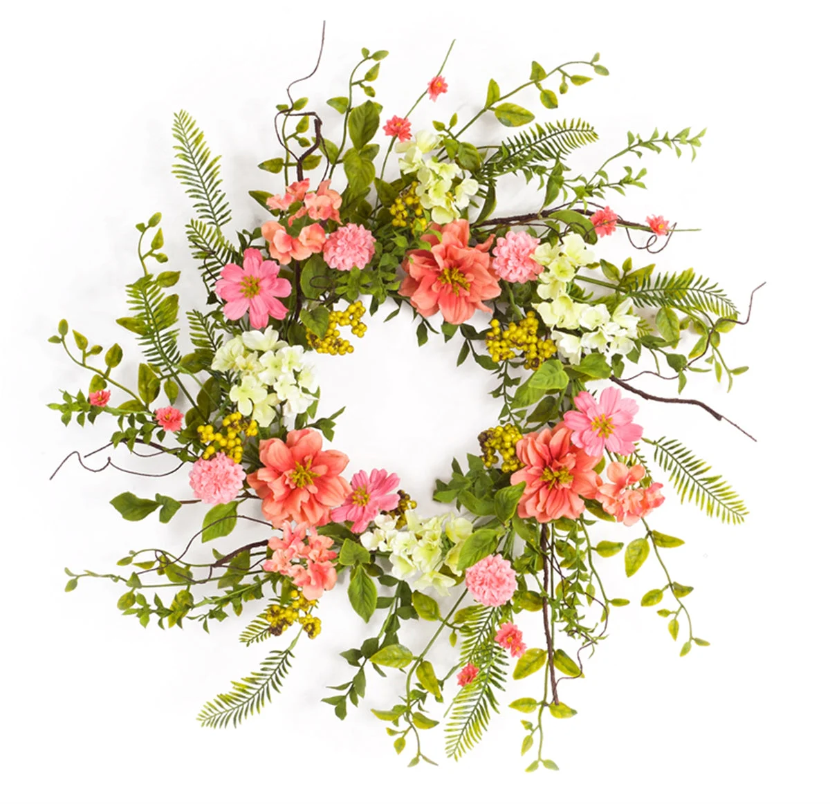 Cosmos Berry Wreath 27"D Polyester/Plastic Spring Decor by Melrose