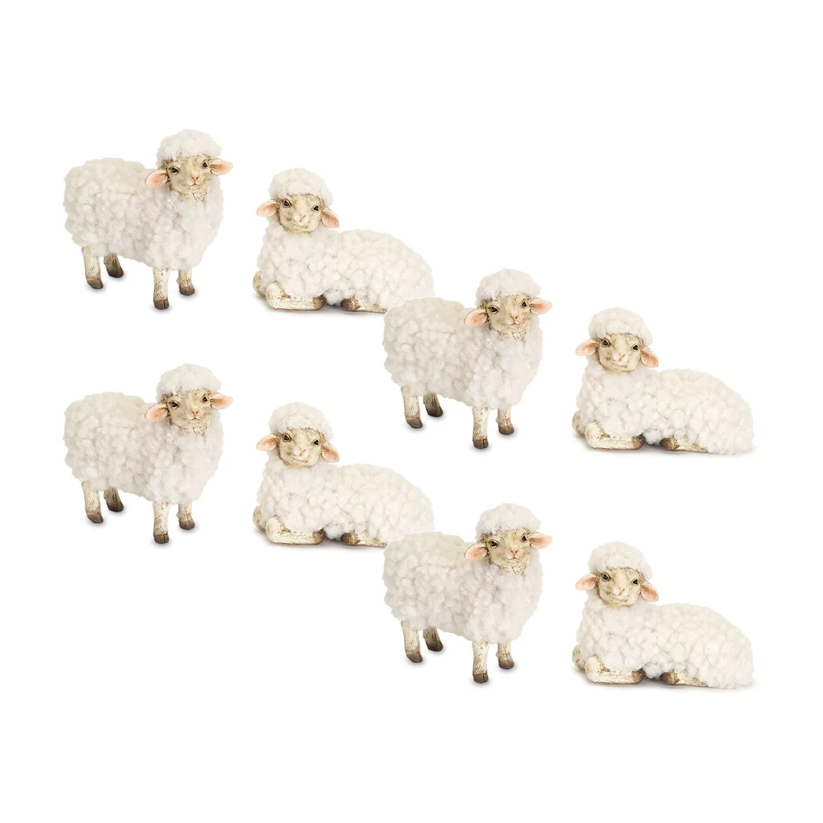 Farmhouse Sheep Figurine Set – 3 Inch to 3.5 Inch (8 Pieces) by Melrose