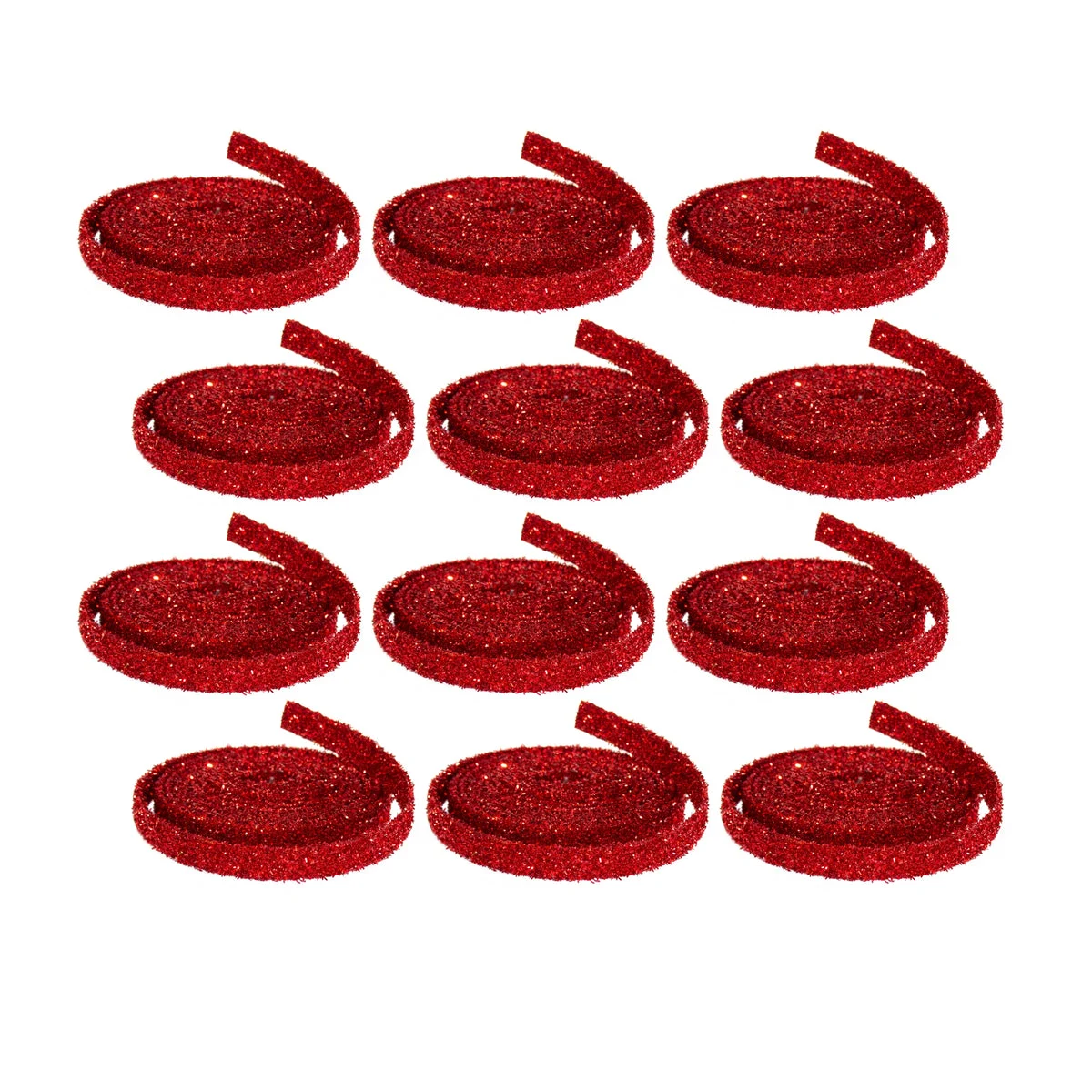 Red Glitter Rope Ribbon – 1" x 15' Holiday Crafting Set of 12 by Melrose