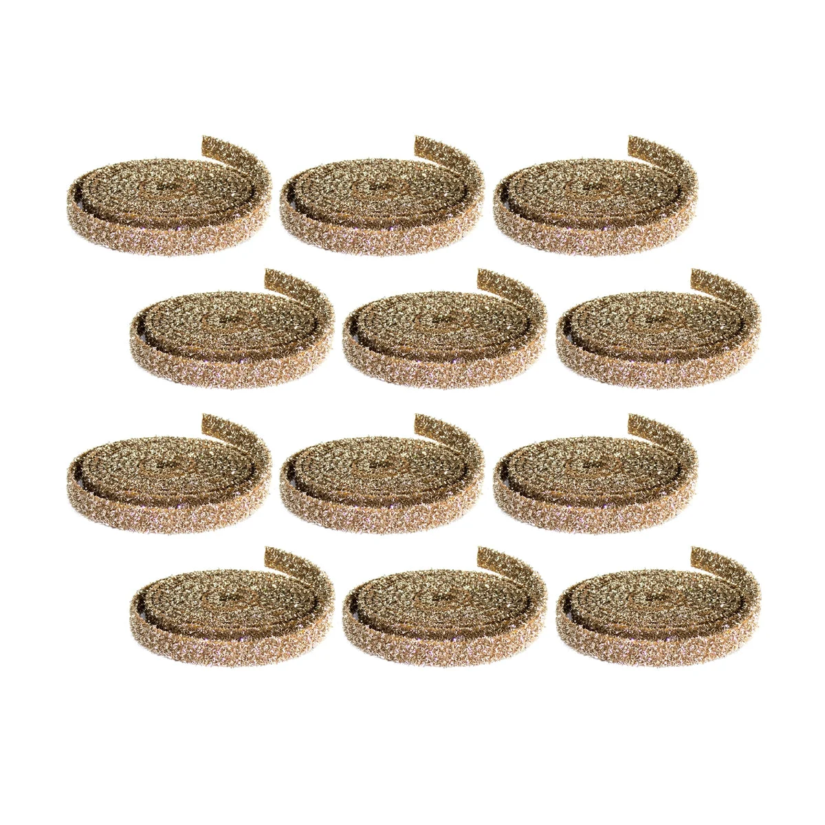 Gold Glitter Rope Ribbon – 1" x 15' Holiday Crafting Set of 12 by Melrose
