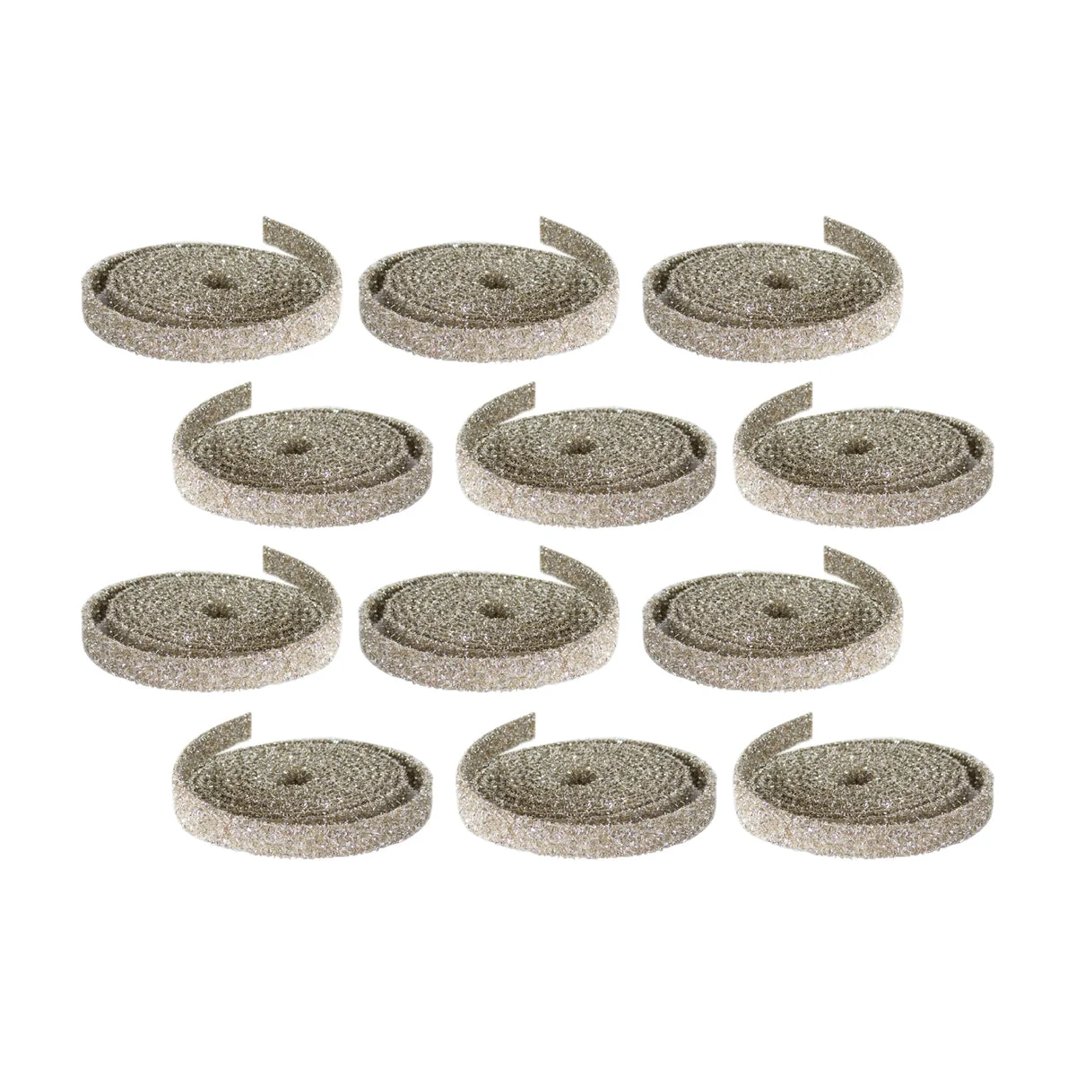 Glitter Rope Ribbon Set – Champagne 1" x 15' Decor Rolls (12 Pack) by Melrose
