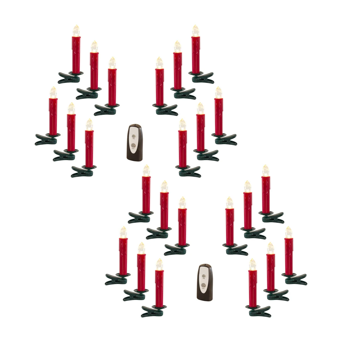 Remote-Controlled LED Taper Candles for Tree Decor (24pc) by Melrose