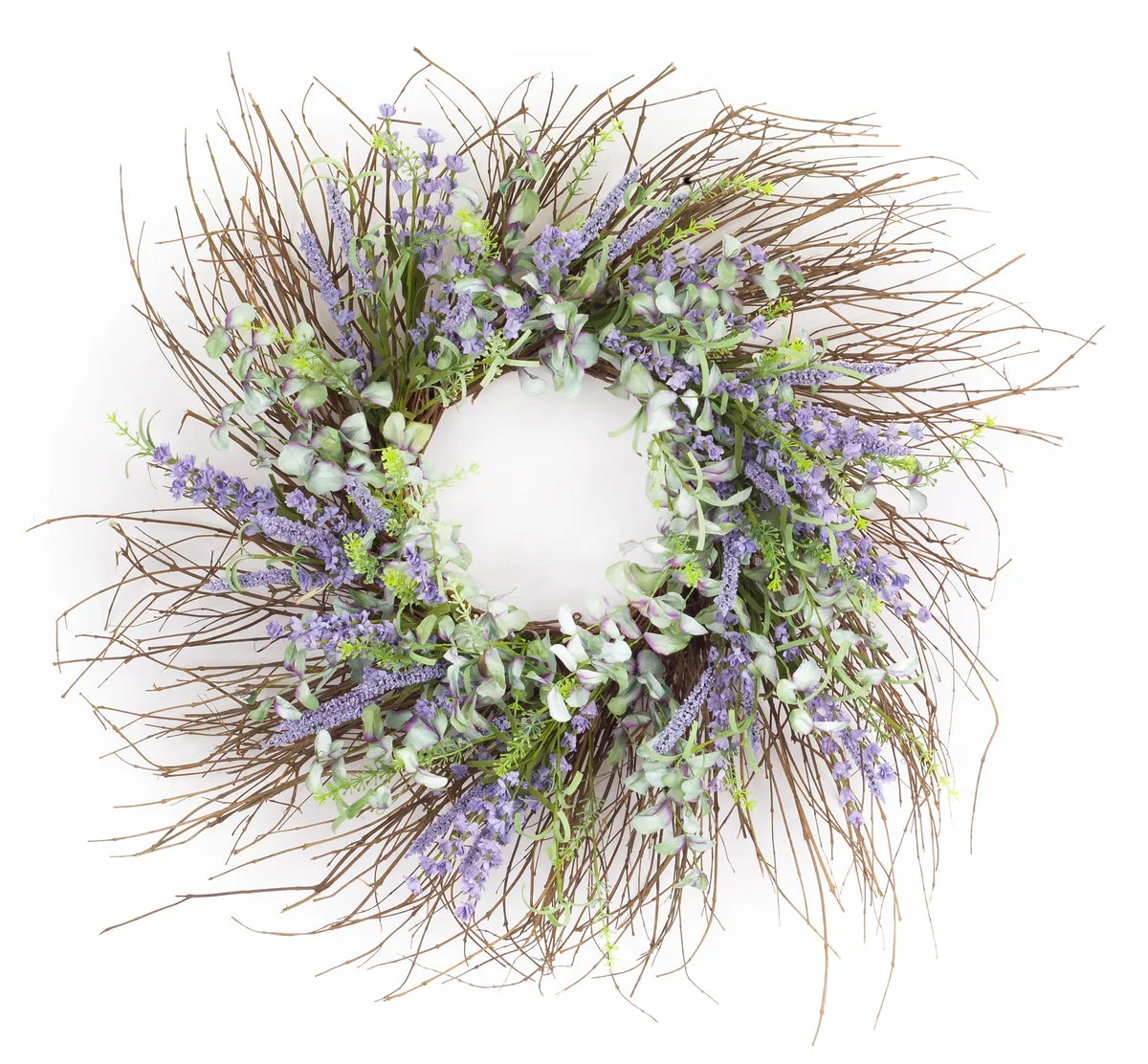 Floral Door Wreath – 30.5" Mixed Green and Purple EVA Design by Melrose