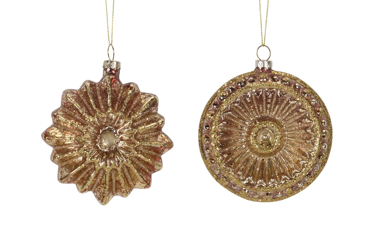 Melrose Gold Glass Starburst Tree Ornament (Set of 12)