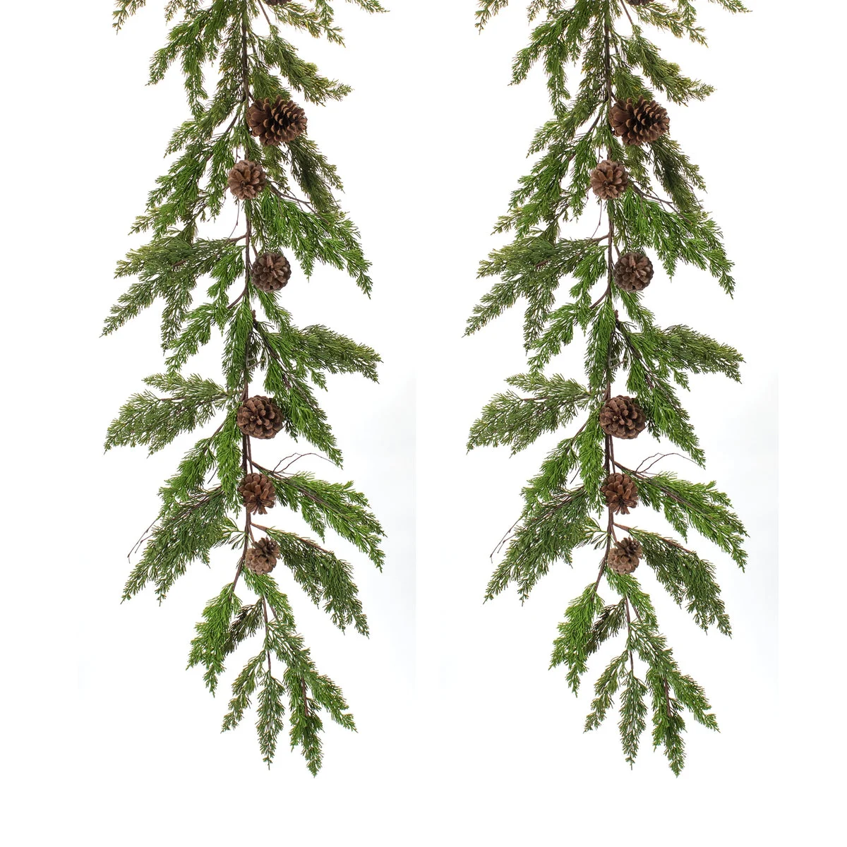 Pine Branch Garland with Pinecone Accents – 6ft Holiday Decorative Greenery by Melrose