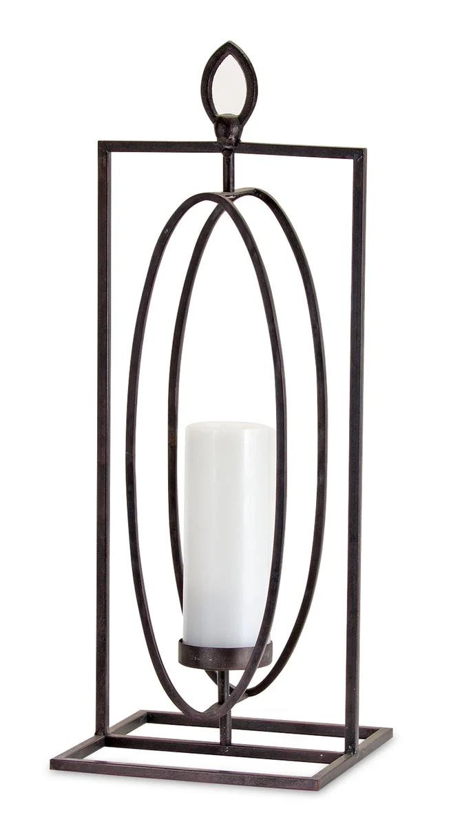 Modern Black Iron Candle Holder Stand 24" – Set of 2 by Melrose