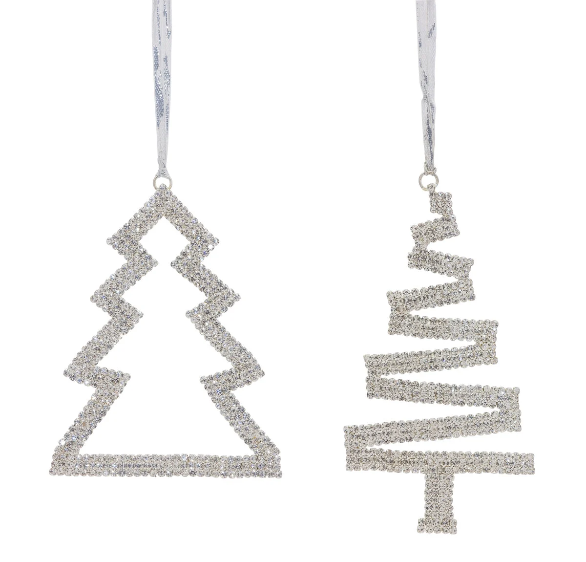 Jeweled Christmas Tree Ornament Metal and Glass – (Set of 6) by Melrose
