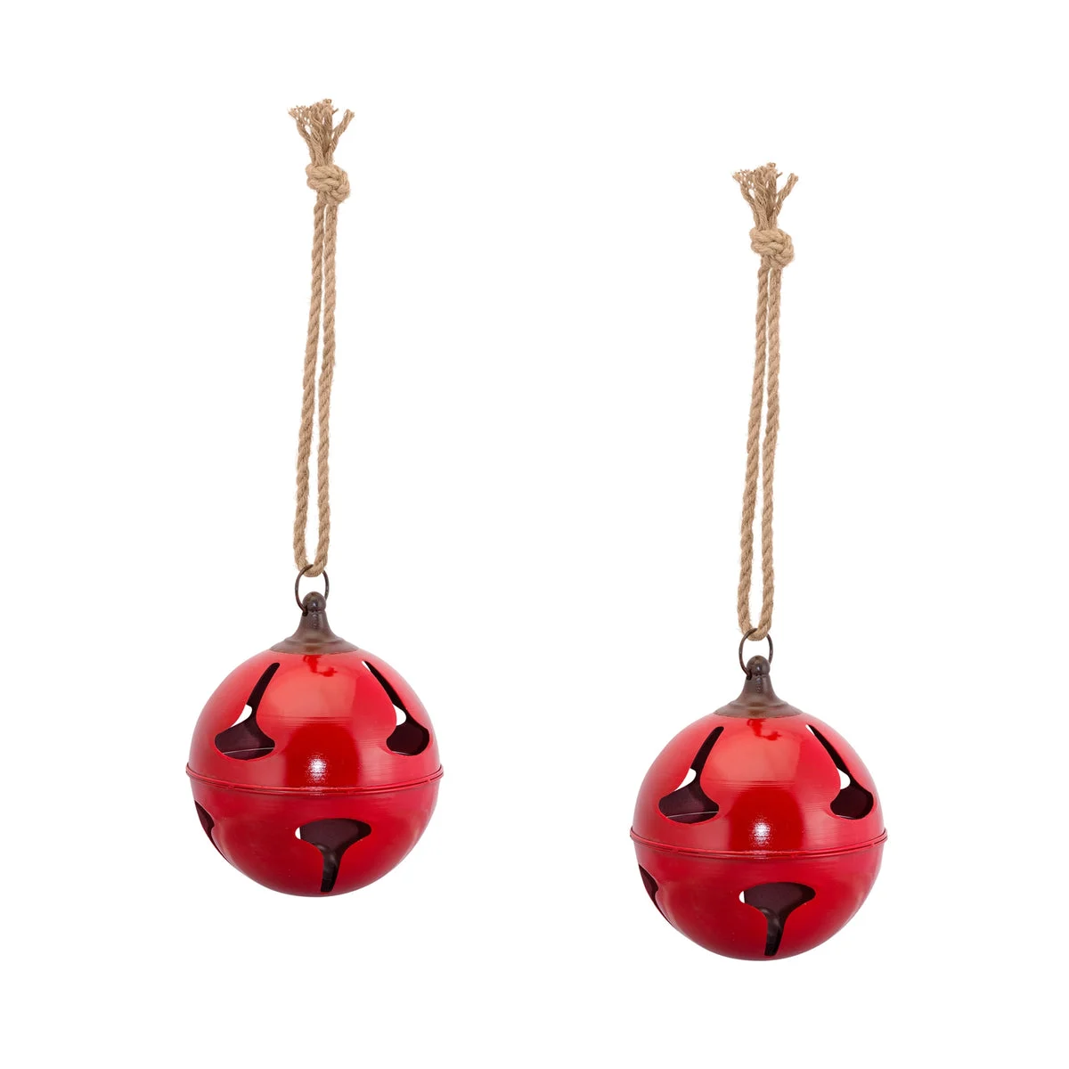 Decorative Christmas Bells with Jute Hanger Set of 2 - 29"H by Melrose