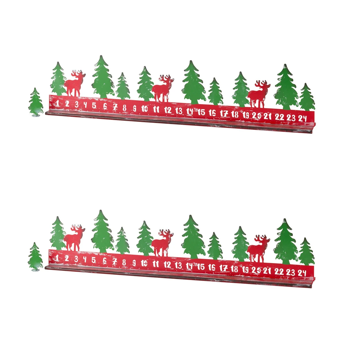 Metal Holiday Countdown Calendar Deer Accent Christmas Sign – Set of 2 by Melrose