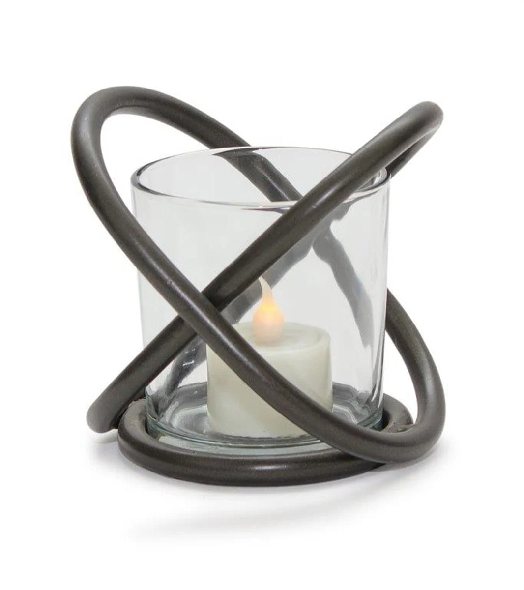 Metal Votive Holder (Set Of 2) With Glass Insert 4 Inch Brown Bronze Accent By Melrose