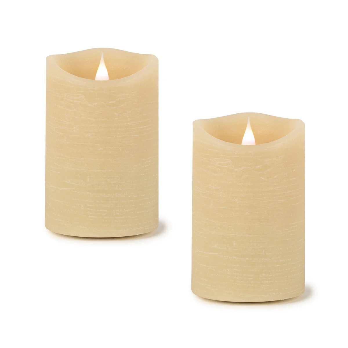 Cream Simplux LED Designer Wax Candles – 5.5"H – Set of 2 with Remote and Timer – By Melrose